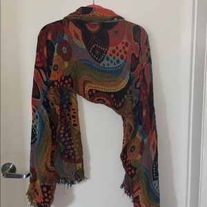 Gorgeous colorful scarf by Rising Tide 100% rayon